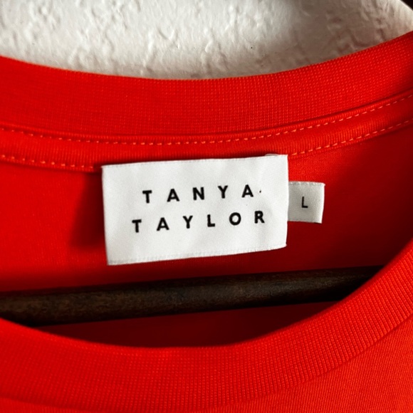 Tanya Taylor Mallorie Short Sleeve Floral Midi Dress Tiger Lily Orange Large - Picture 5 of 9